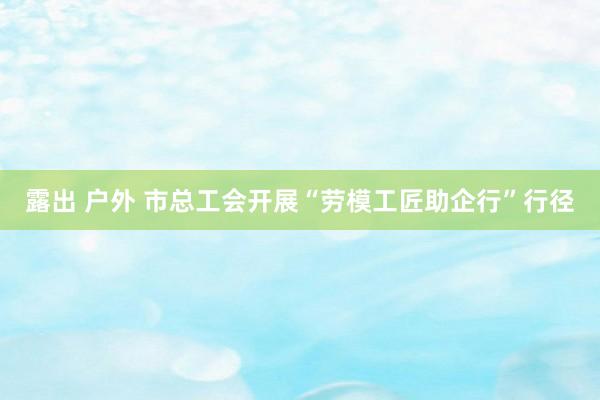 露出 户外 市总工会开展“劳模工匠助企行”行径