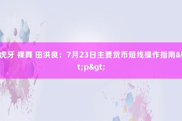 虎牙 裸舞 田洪良：7月23日主要货币短线操作指南<p>