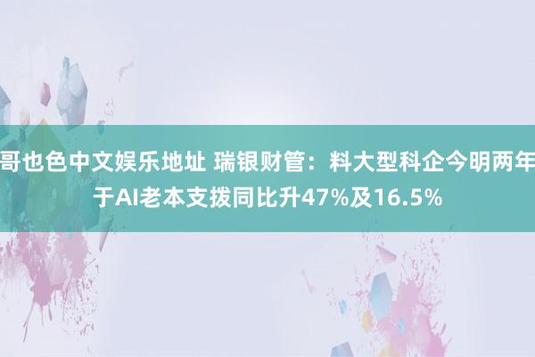 哥也色中文娱乐地址 瑞银财管：料大型科企今明两年于AI老本支拨同比升47%及16.5%