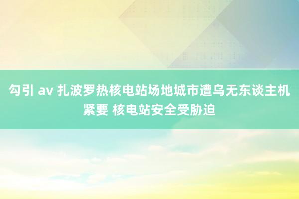 勾引 av 扎波罗热核电站场地城市遭乌无东谈主机紧要 核电站安全受胁迫