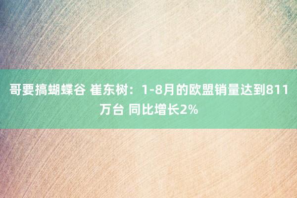 哥要搞蝴蝶谷 崔东树：1-8月的欧盟销量达到811万台 同比增长2%