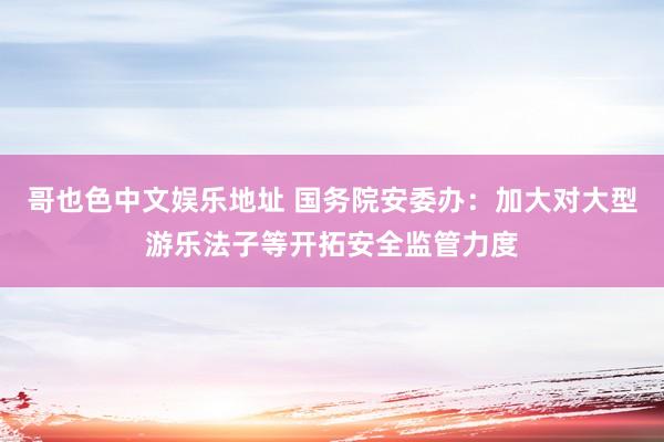 哥也色中文娱乐地址 国务院安委办：加大对大型游乐法子等开拓安全监管力度