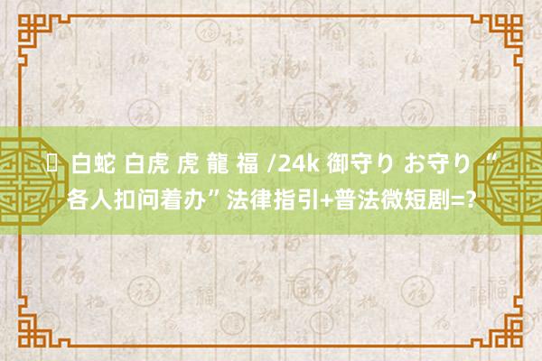 ✨白蛇 白虎 虎 龍 福 /24k 御守り お守り “各人扣问着办”法律指引+普法微短剧=？