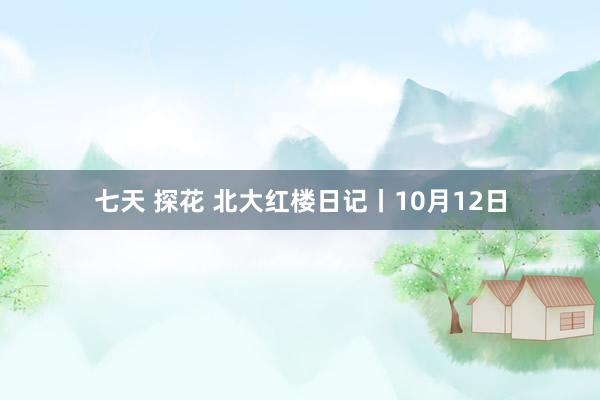 七天 探花 北大红楼日记丨10月12日