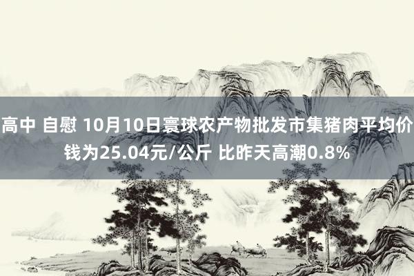 高中 自慰 10月10日寰球农产物批发市集猪肉平均价钱为25.04元/公斤 比昨天高潮0.8%