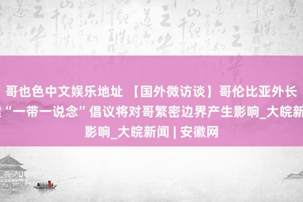 哥也色中文娱乐地址 【国外微访谈】哥伦比亚外长：加入共建“一带一说念”倡议将对哥繁密边界产生影响_大皖新闻 | 安徽网