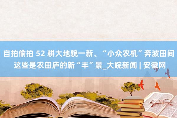 自拍偷拍 52 耕大地貌一新、“小众农机”奔波田间 这些是农田庐的新“丰”景_大皖新闻 | 安徽网