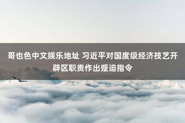 哥也色中文娱乐地址 习近平对国度级经济技艺开辟区职责作出蹙迫指令