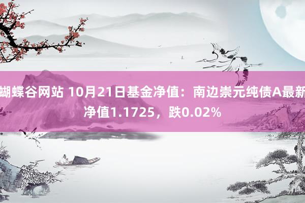 蝴蝶谷网站 10月21日基金净值：南边崇元纯债A最新净值1.1725，跌0.02%