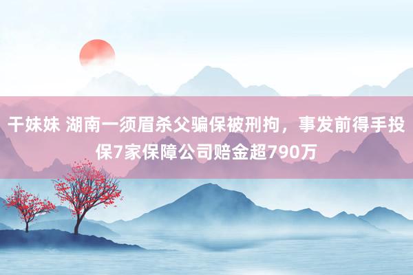 干妹妹 湖南一须眉杀父骗保被刑拘，事发前得手投保7家保障公司赔金超790万