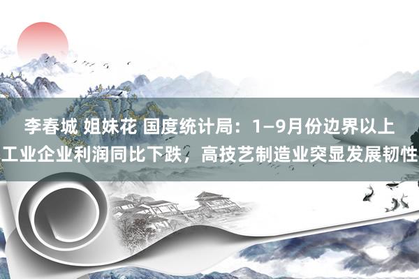 李春城 姐妹花 国度统计局：1—9月份边界以上工业企业利润同比下跌，高技艺制造业突显发展韧性