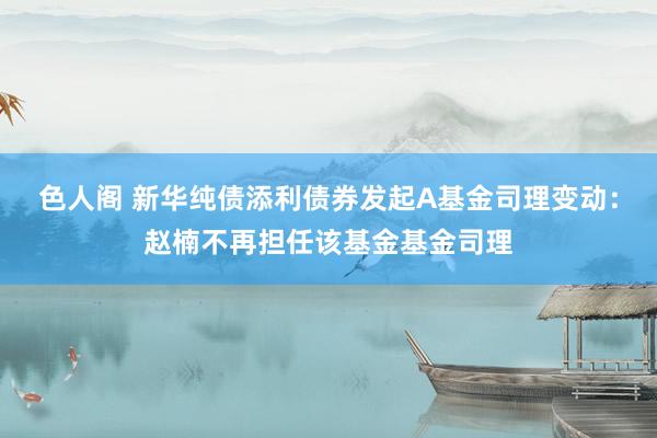 色人阁 新华纯债添利债券发起A基金司理变动：赵楠不再担任该基金基金司理