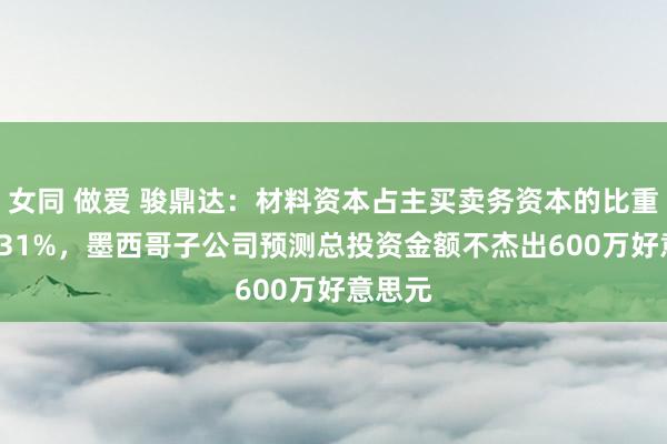 女同 做爱 骏鼎达：材料资本占主买卖务资本的比重为60.31%，墨西哥子公司预测总投资金额不杰出600万好意思元