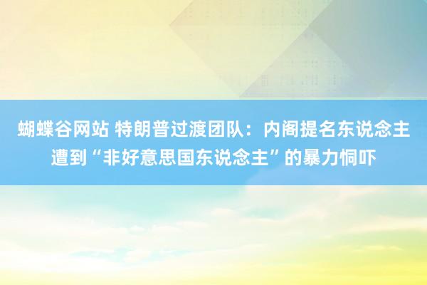 蝴蝶谷网站 特朗普过渡团队：内阁提名东说念主遭到“非好意思国东说念主”的暴力恫吓