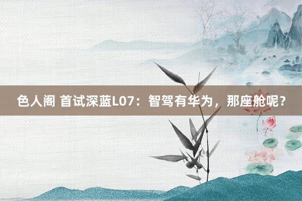 色人阁 首试深蓝L07：智驾有华为，那座舱呢？