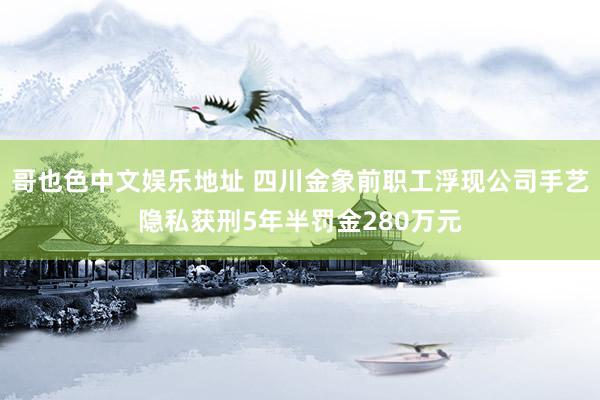 哥也色中文娱乐地址 四川金象前职工浮现公司手艺隐私获刑5年半罚金280万元