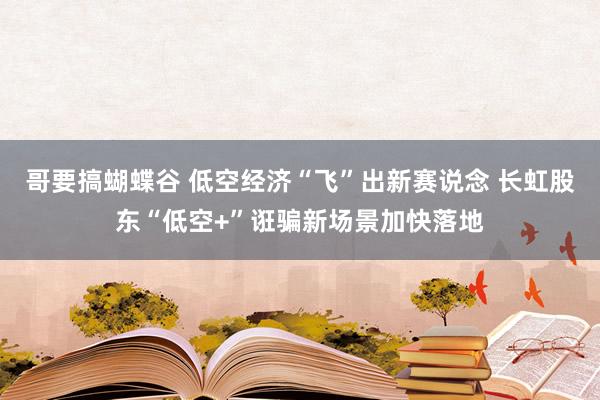 哥要搞蝴蝶谷 低空经济“飞”出新赛说念 长虹股东“低空+”诳骗新场景加快落地