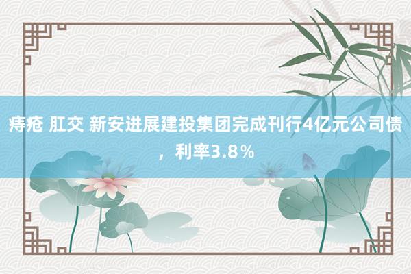 痔疮 肛交 新安进展建投集团完成刊行4亿元公司债，利率3.8％