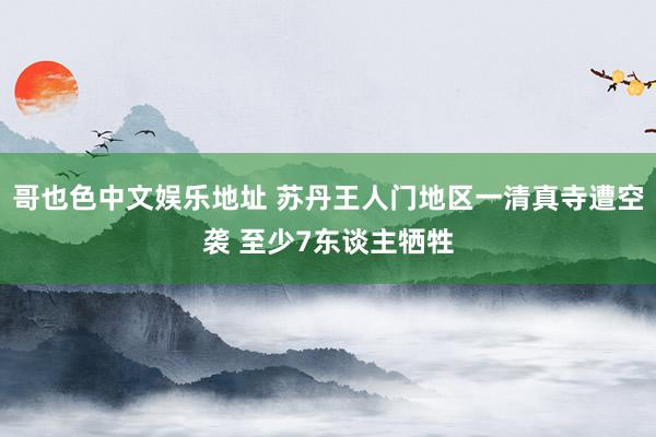 哥也色中文娱乐地址 苏丹王人门地区一清真寺遭空袭 至少7东谈主牺牲