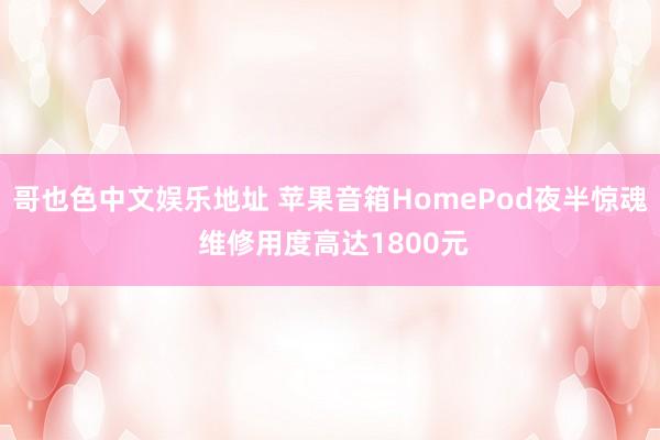 哥也色中文娱乐地址 苹果音箱HomePod夜半惊魂 维修用度高达1800元