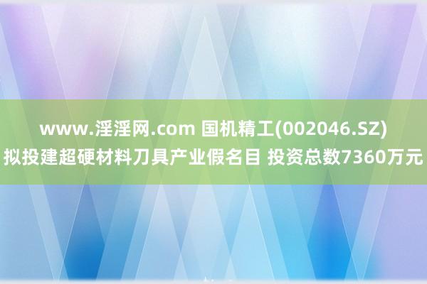 www.淫淫网.com 国机精工(002046.SZ)拟投建超硬材料刀具产业假名目 投资总数7360万元