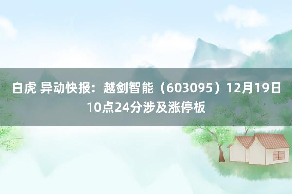 白虎 异动快报：越剑智能（603095）12月19日10点24分涉及涨停板