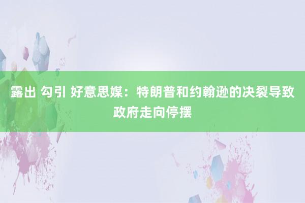 露出 勾引 好意思媒：特朗普和约翰逊的决裂导致政府走向停摆