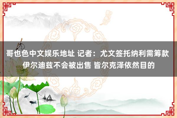 哥也色中文娱乐地址 记者：尤文签托纳利需筹款 伊尔迪兹不会被出售 皆尔克泽依然目的