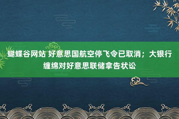 蝴蝶谷网站 好意思国航空停飞令已取消；大银行缠绵对好意思联储拿告状讼