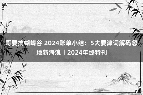 哥要搞蝴蝶谷 2024账单小结：5大要津词解码忽地新海浪丨2024年终特刊