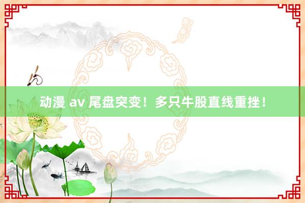 动漫 av 尾盘突变！多只牛股直线重挫！