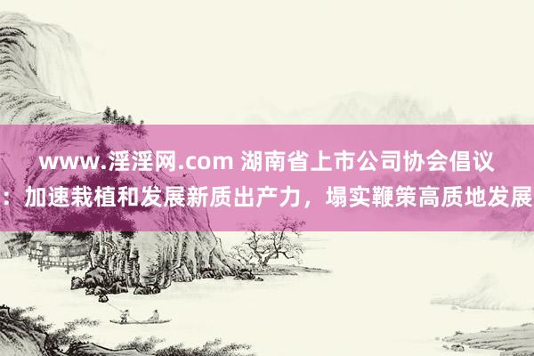 www.淫淫网.com 湖南省上市公司协会倡议：加速栽植和发展新质出产力，塌实鞭策高质地发展