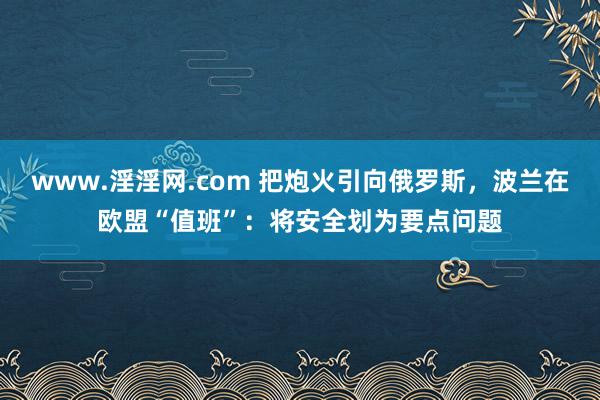 www.淫淫网.com 把炮火引向俄罗斯，波兰在欧盟“值班”：将安全划为要点问题