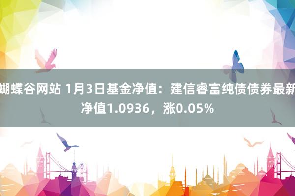 蝴蝶谷网站 1月3日基金净值：建信睿富纯债债券最新净值1.0936，涨0.05%