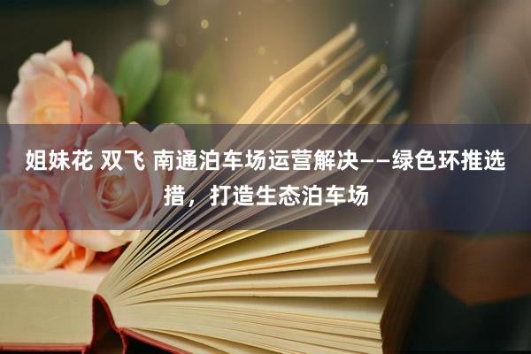 姐妹花 双飞 南通泊车场运营解决——绿色环推选措，打造生态泊车场